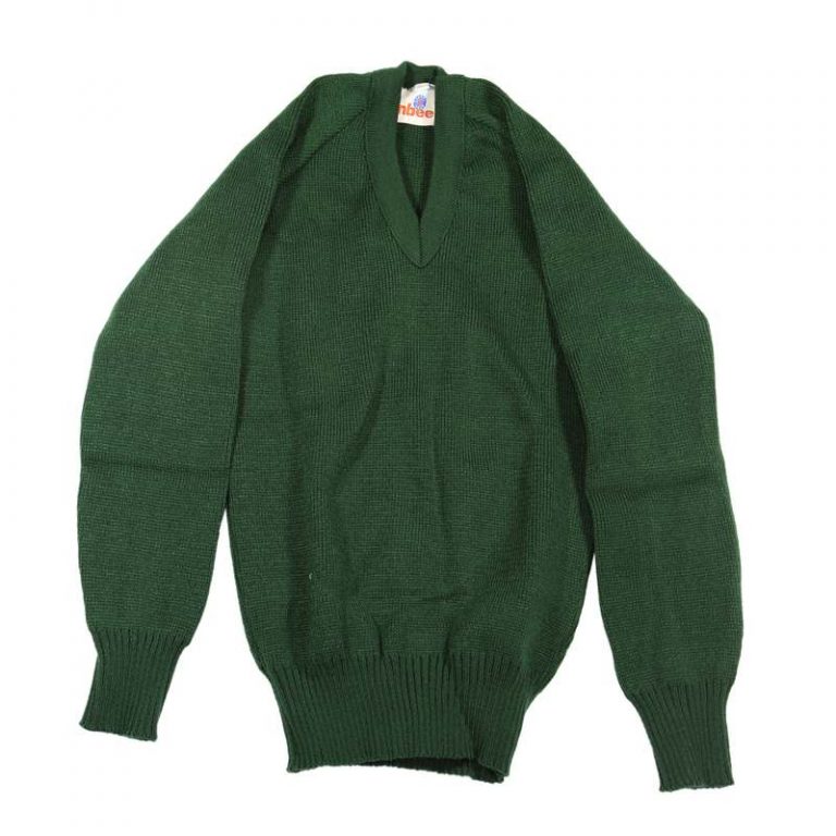 BOTTLE GREEN DOUBLE KNIT PULLOVER | Enbee Stores